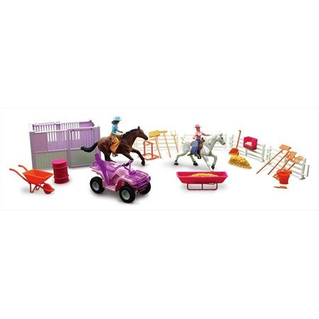 NEW RAY Pink Horse Riding Playset 12PK SS37105B